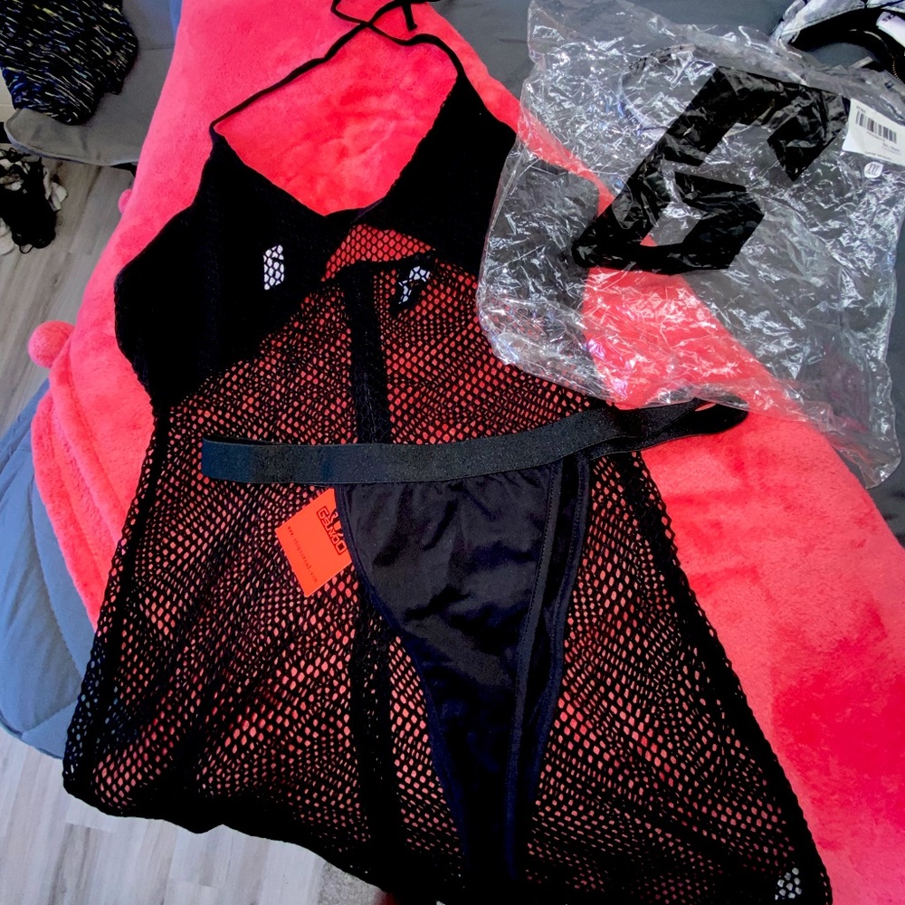 “All Net” Gsuwoo Romper w/ thongs